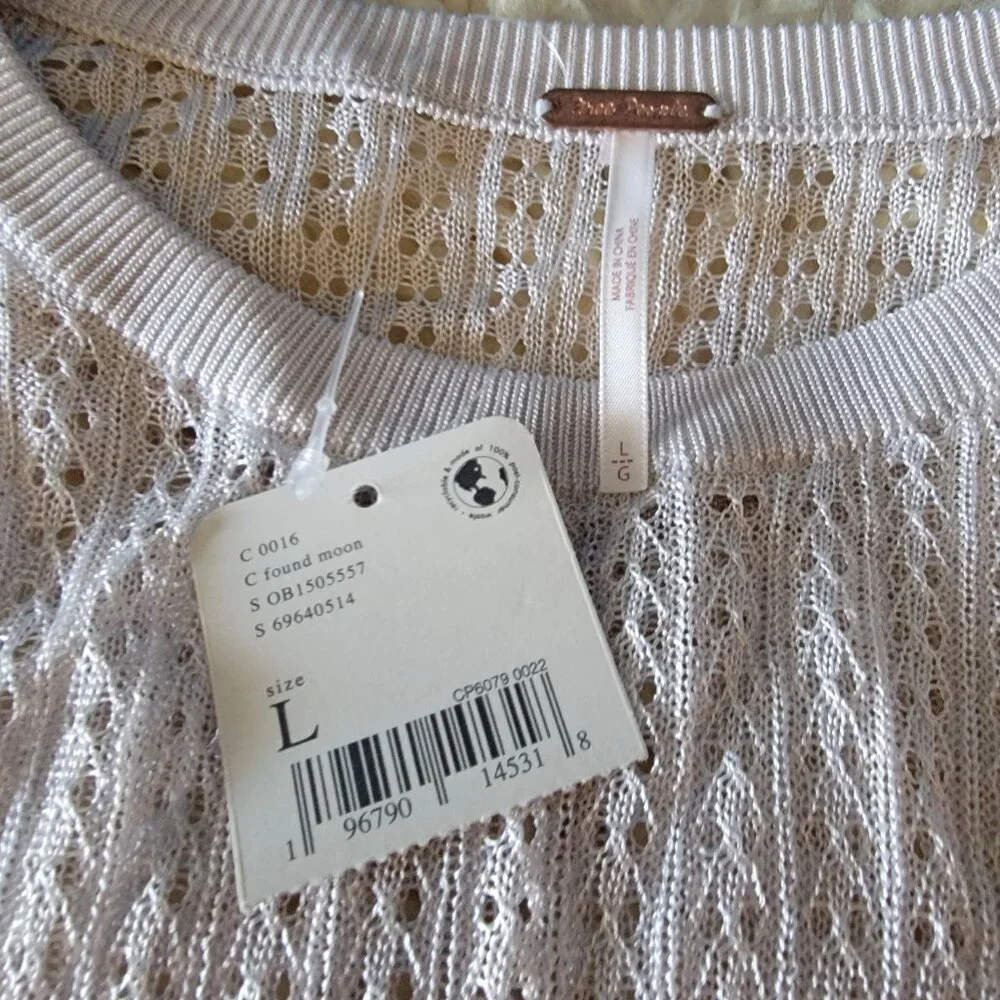 NWT Free People H2o crew pullover- color:found moon - size L - Picture 4 of 8